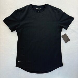 NWT Bylt Drop Cut Lux Short Sleeve T-Shirt Black W/ Gray Polka Dot Sz L